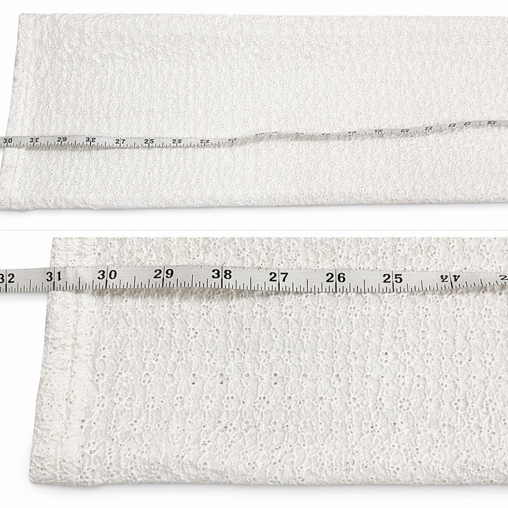Elevenses Anthropologie White Eyelet Pants Sz 4 Wide Leg Summer - Picture 6 of 6